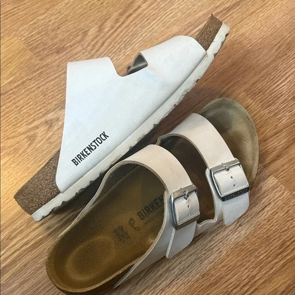 Birkenstock White Double Strap Sandals - Picture 4 of 4